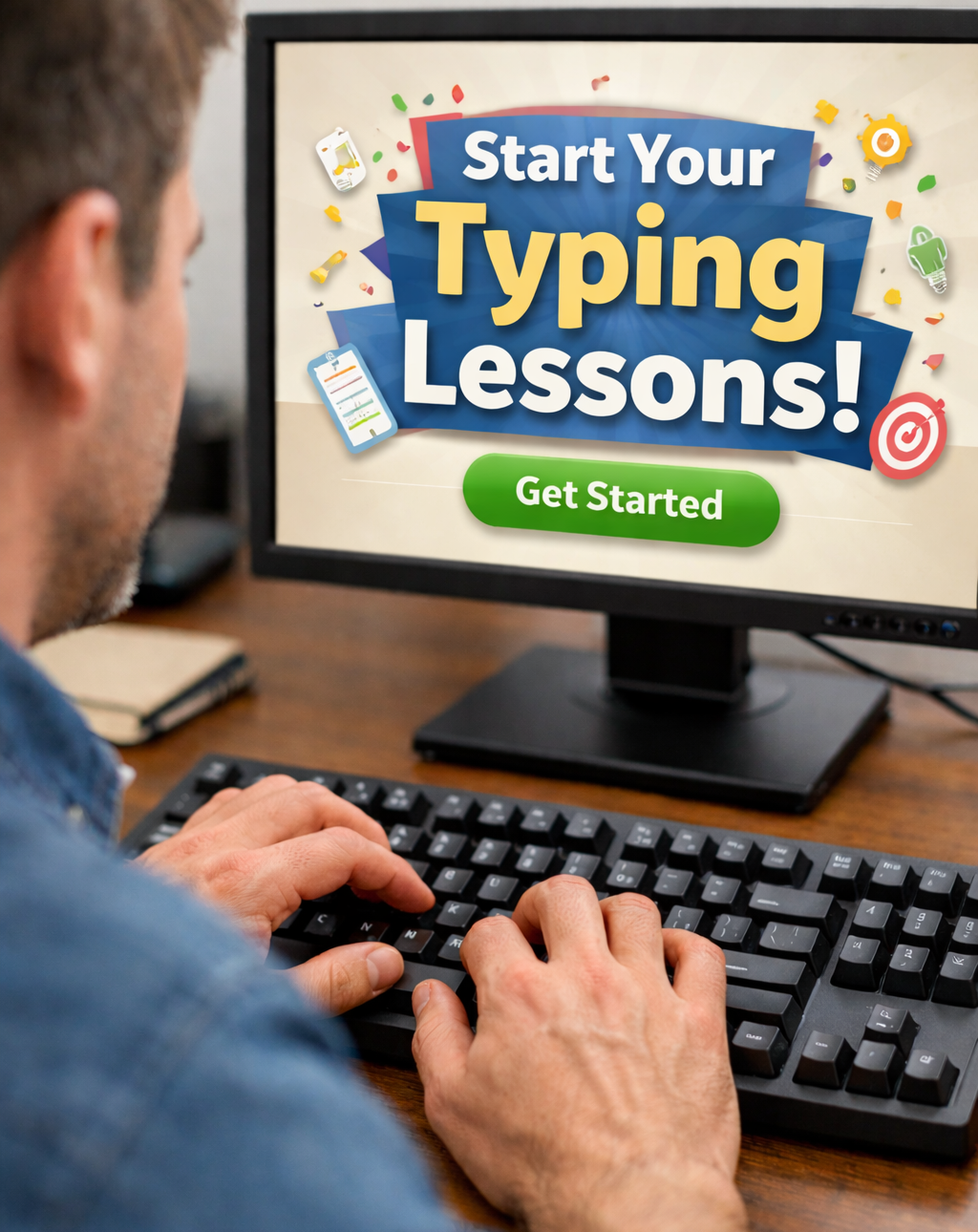 Start your typing lessons to learn touch typing